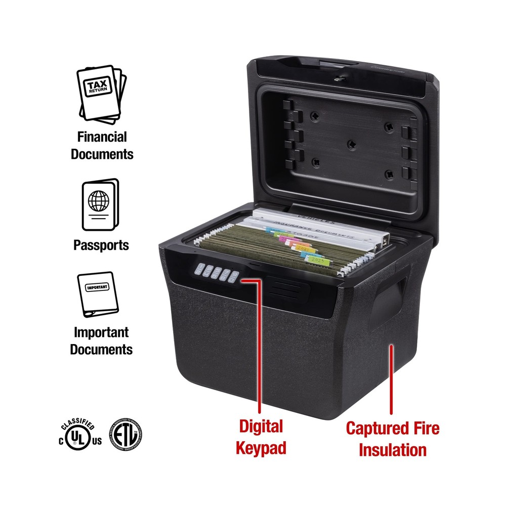 SentrySafe Charcoal Gray Waterproof and Fireproof Safe, Lock Box with Keypad ...