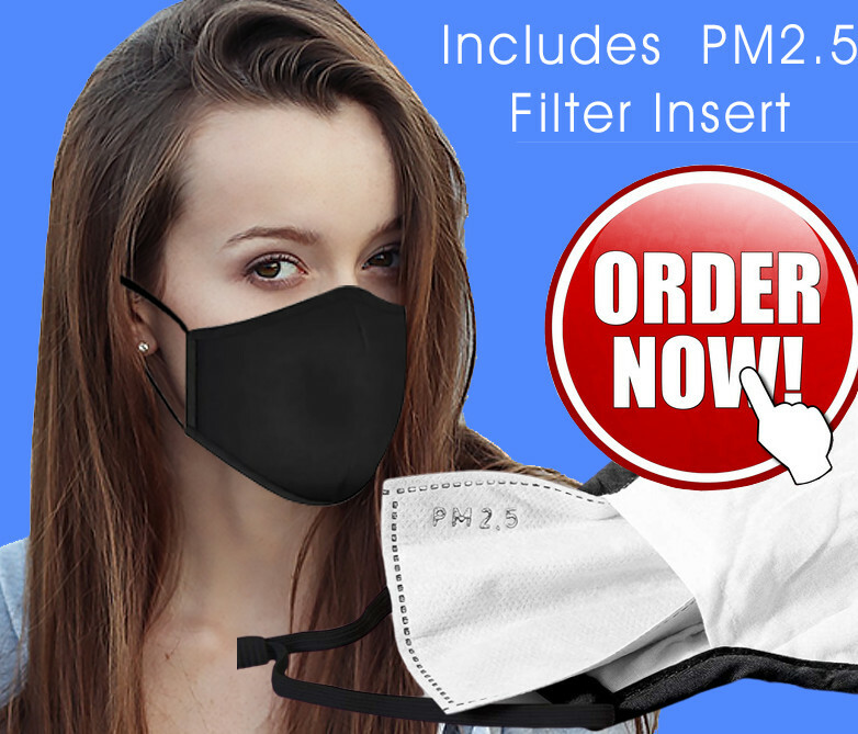 Adjustable Reusable Face Mask + PM 2.5 Filter Insert Washable Breathable Cotton