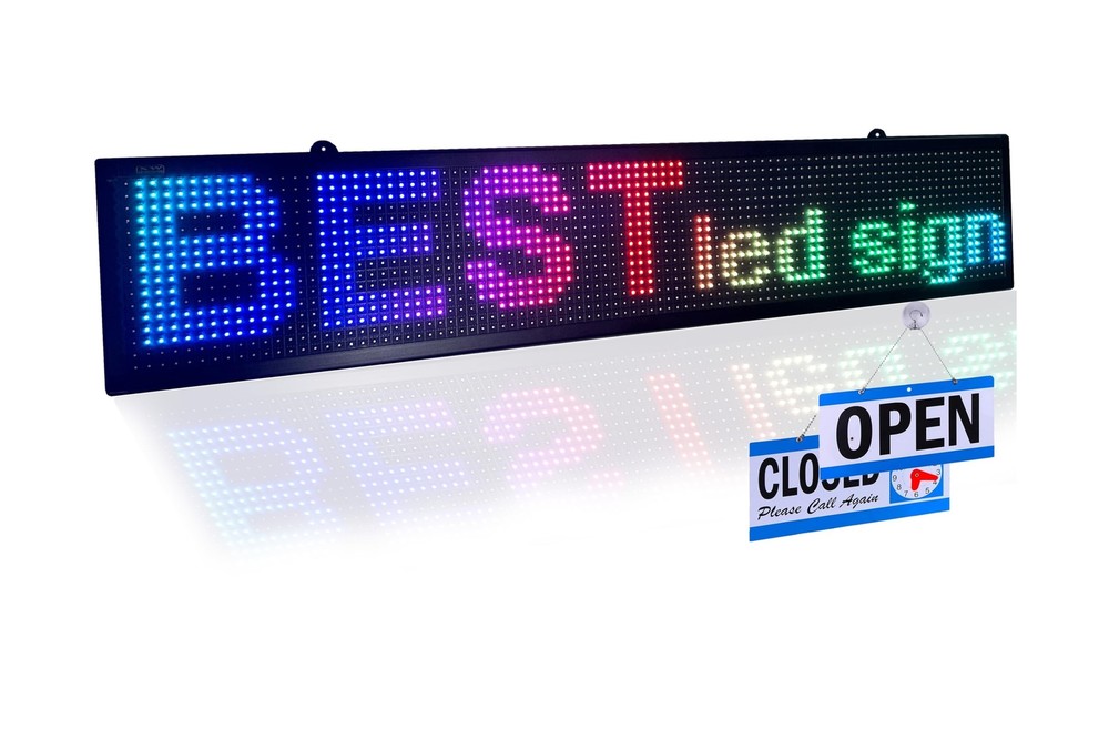 LED scrolling sign WiFi full color 40x8", programmable display, perfect tool ...