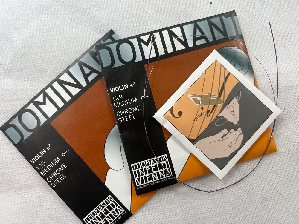 3 Piece Dominant violin E  strings 4/4 size 129 Steel E Ball end also fits Loop