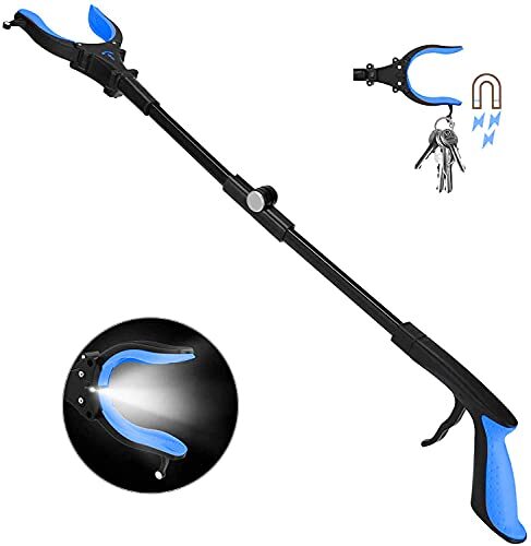 Foldable Trash Pick Up Stick Reaching Tool Extra Long Grabbers with Light, 32"