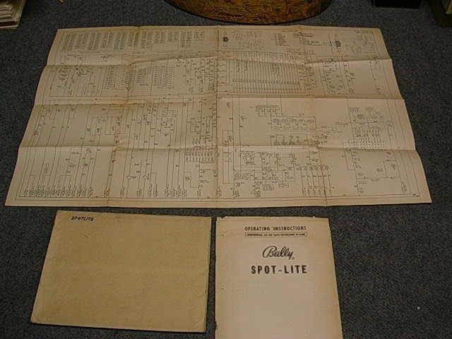 1951 Bally SPOT LITE Bingo Operating Instructions Manual & Service Schematic