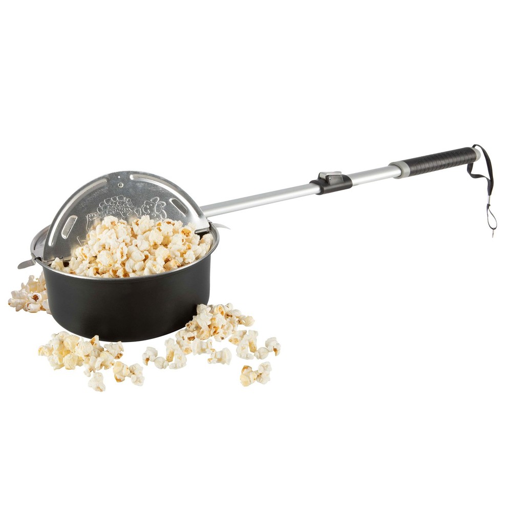 Campfire Popcorn Popper w/ Telescoping Handle - Makes 4 qts