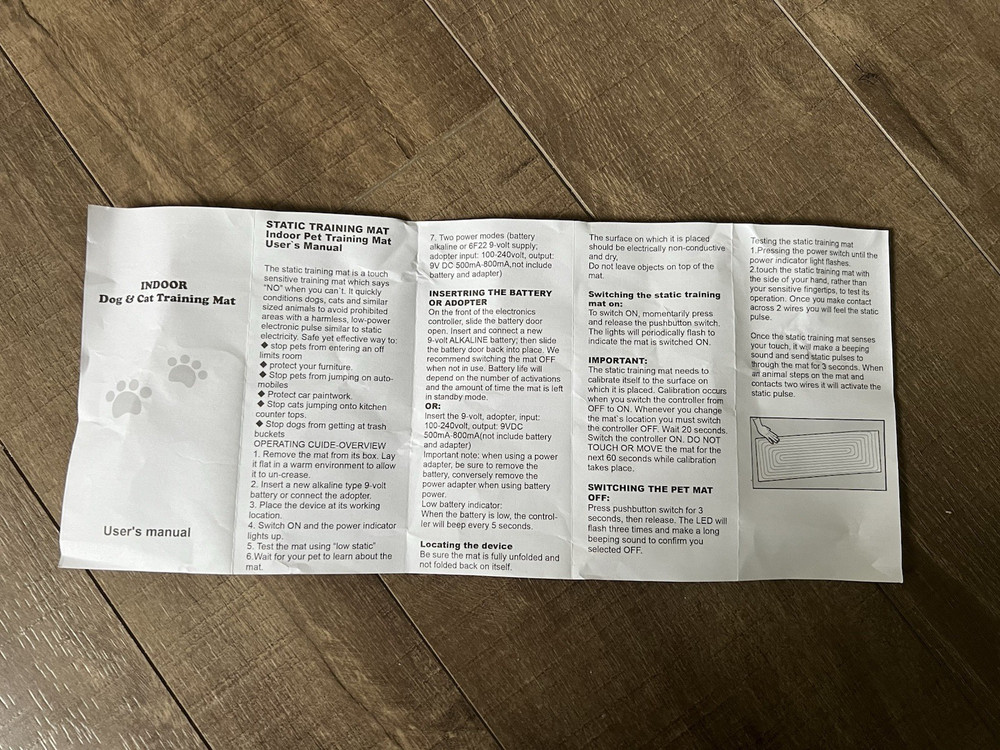 Indie Dog & Cat Training Mat. Size: 12/60