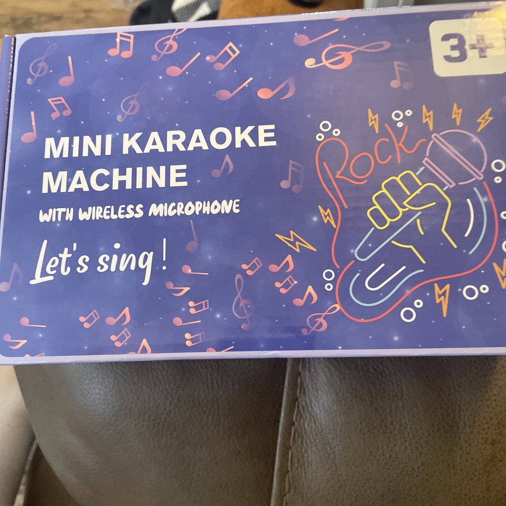 Mini Karaoke Machine with 2 Wireless Microphones & Portable Bluetooth Speaker