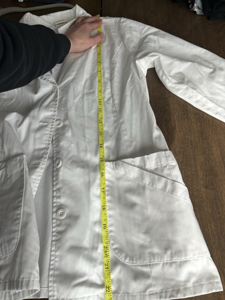 Dickies Lab Coat Women’s Size Medium White Long Sleeve Button Up Pockets