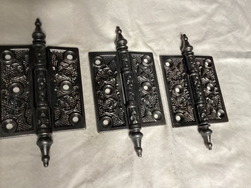 3 Victorian  Cast iron hinges
