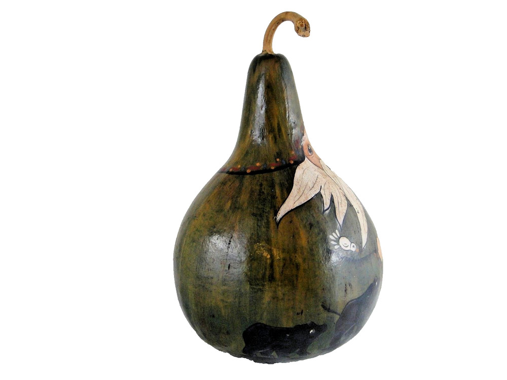 Noah's Ark Hand Painted Gourd Art Decor