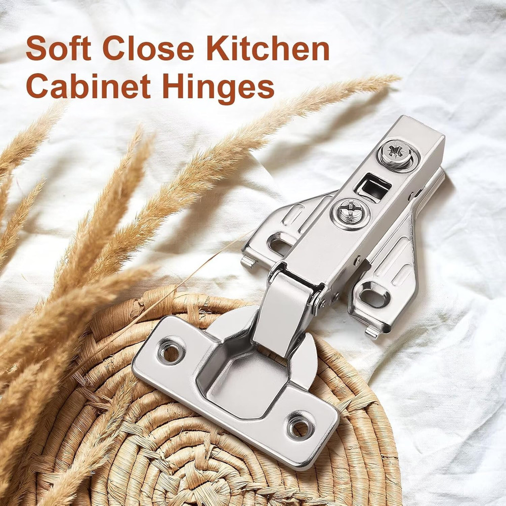 24 Pairs Soft Close Cabinet Hinges for Kitchen - Full Overlay Concealed