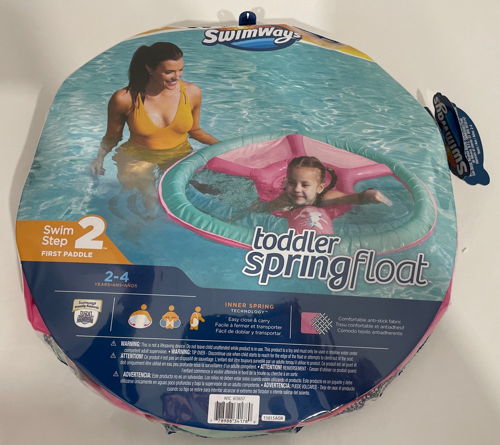 SwimWays Spring Float, Inflatable Floaty-Step 2 Toddler Ages 2-4 Years Pink