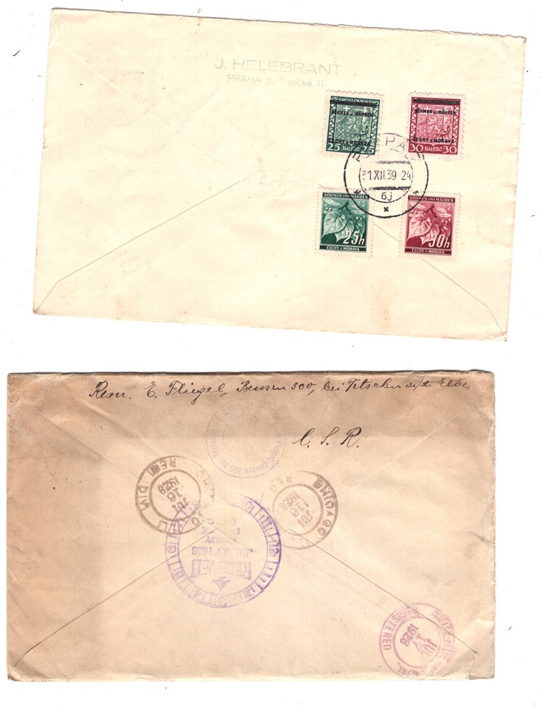 Czechoslovakia 2 registered covers
