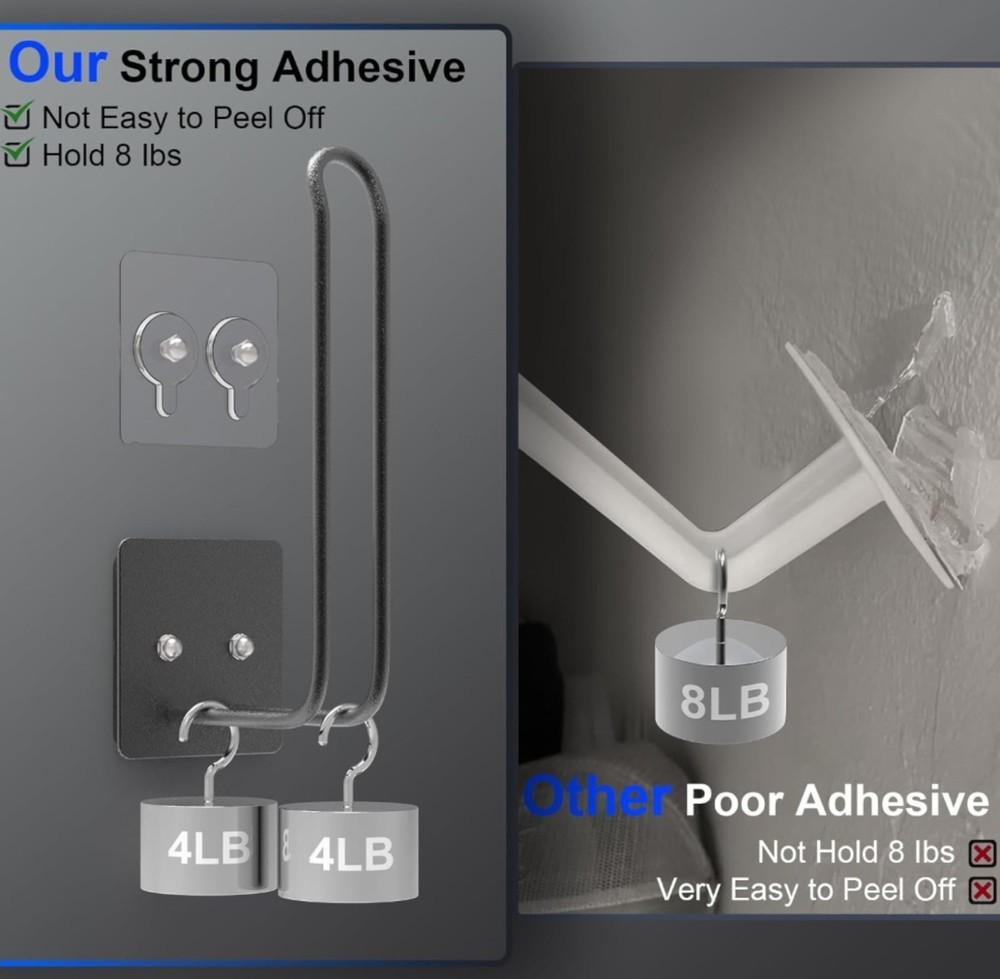 4 Pack Hat Racks Baseball Cap Hat Holder, Organizer - Strong Adhesive/Wall Drill