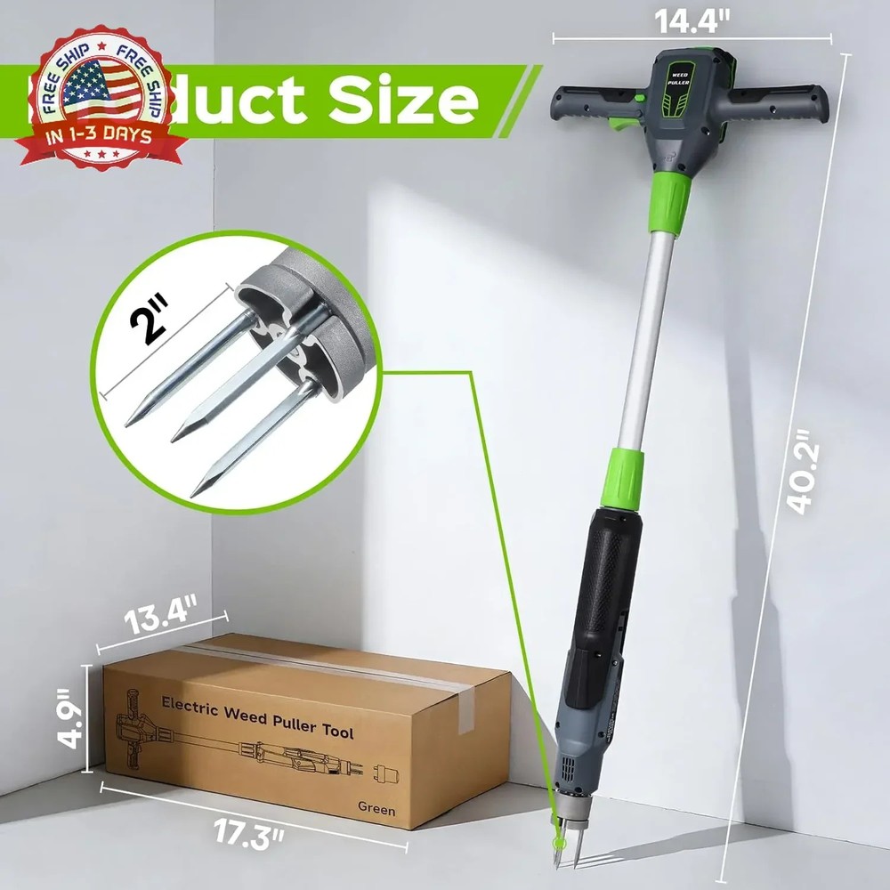Weed Puller Tool, 21V Powerful Garden Tools Electric Weeding Tool with 2.0Ah Bat