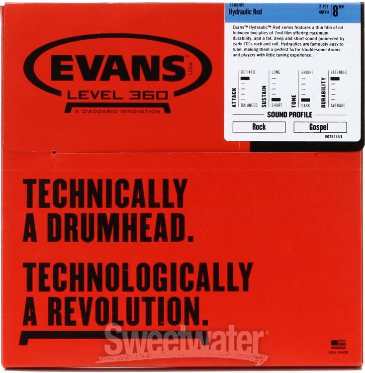 Evans Hydraulic Series Drumhead - 8" - Red