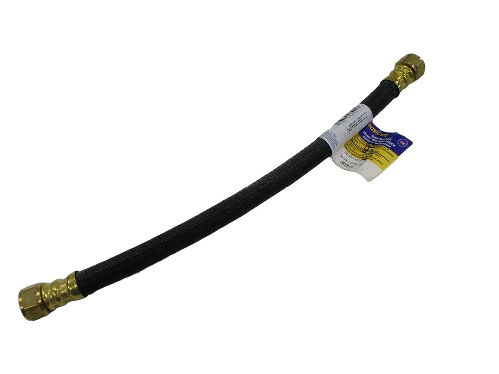 BRASS CRAFT FLEXIBLE BRAIDED WATER HEATER CONNECTOR BLACK & BRASS BWB0-18