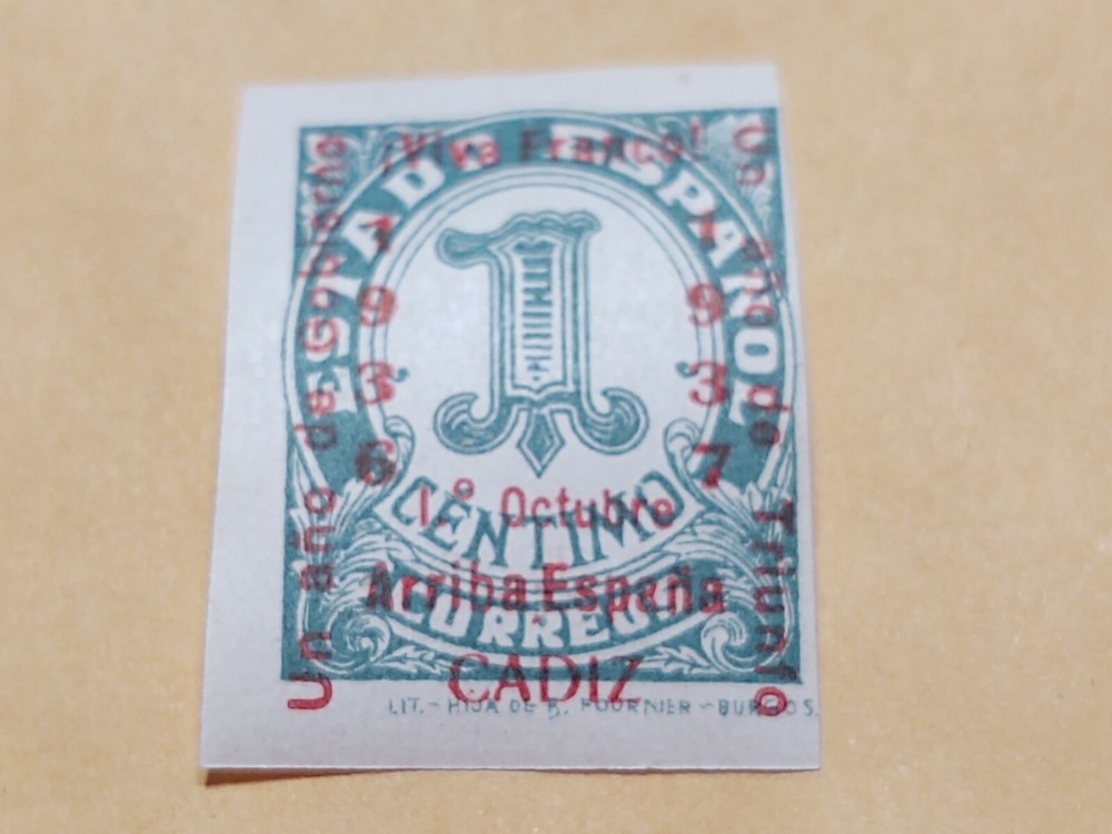 Spain postage stamp rare 1 centimo 1900 green new