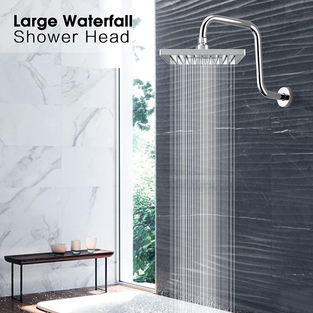 8" High Pressure Square Showerhead with Large Spray Surface- Chrome