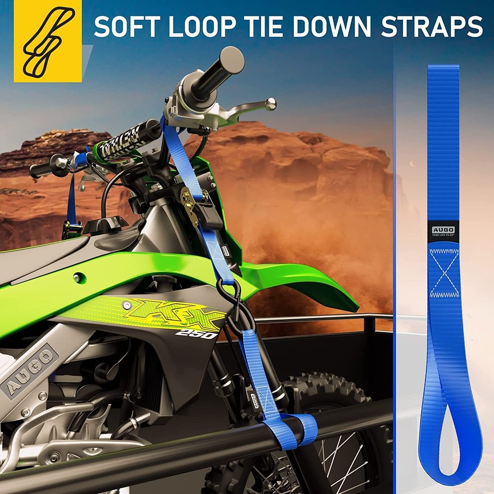 6x Soft Loop Tie Down Straps-1500Lbs Load Capacity & 4,500 Lbs Breaking Strength