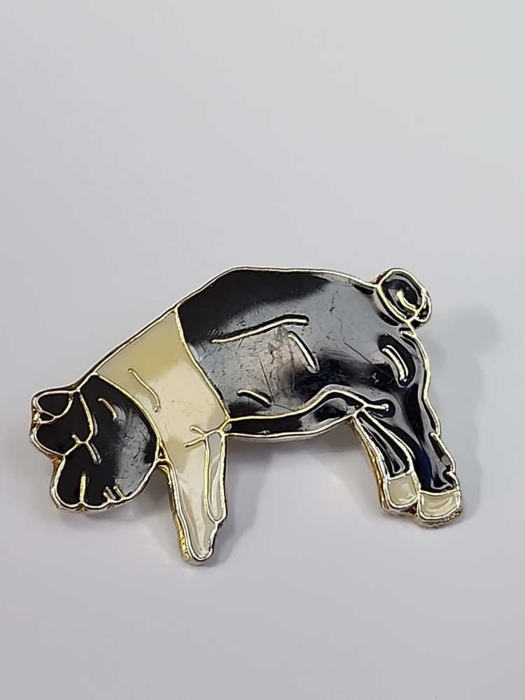Black & White Pig Lapel Pin
