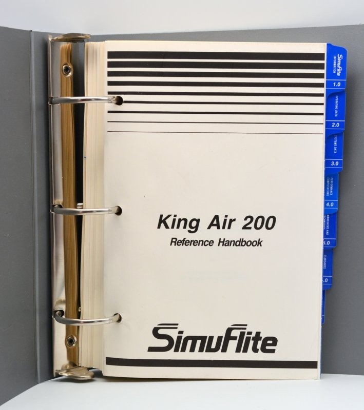 SIMUFLITE KING AIR 200 REFERENCE HANDBOOK, 1985