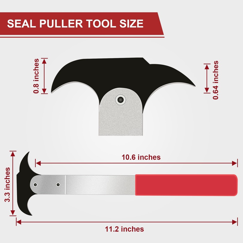 XUDYVCO Seal Puller, 3rd Dual hook tips thickened 30%, Black, Silver and Red