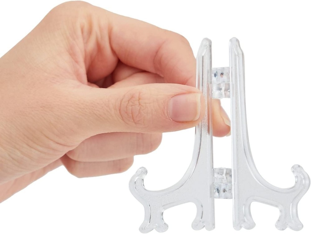 Mini Acrylic Easel Stands 24-Pack 3-Inch Clear Plastic Display Stands