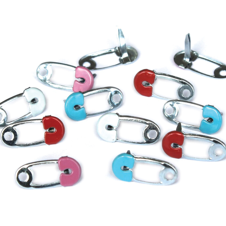 Eyelet Outlet Shape Brads 12/Pkg Safety Pins