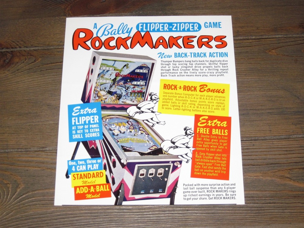 Rock Makers Bally Pinball Flyer / Brochure / Ad