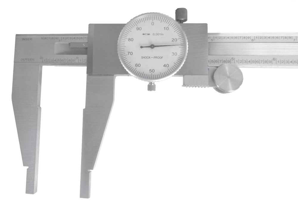 0 - 18" Dial Caliper - White Face