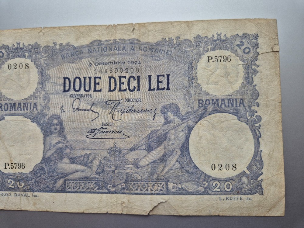 Romania 20 lei 1924 banknote