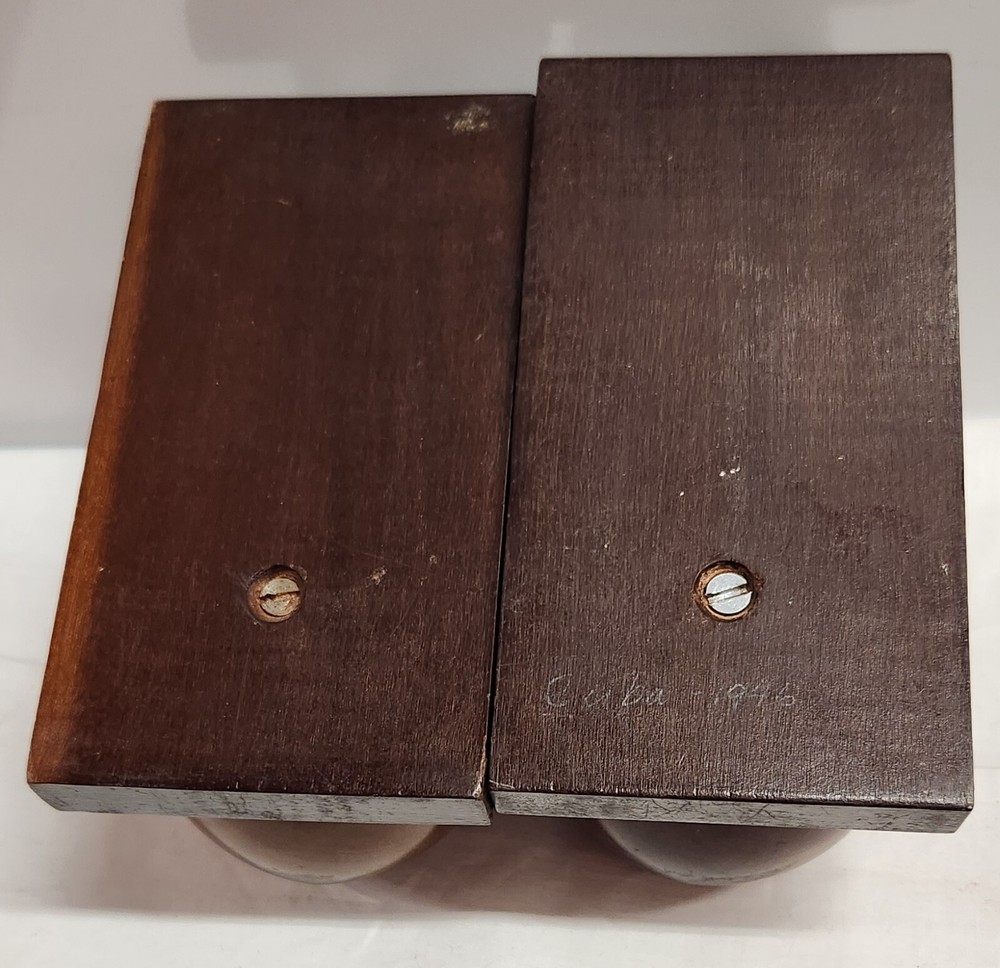 Vintage Solid Wooden Cuban Maracas Bookends