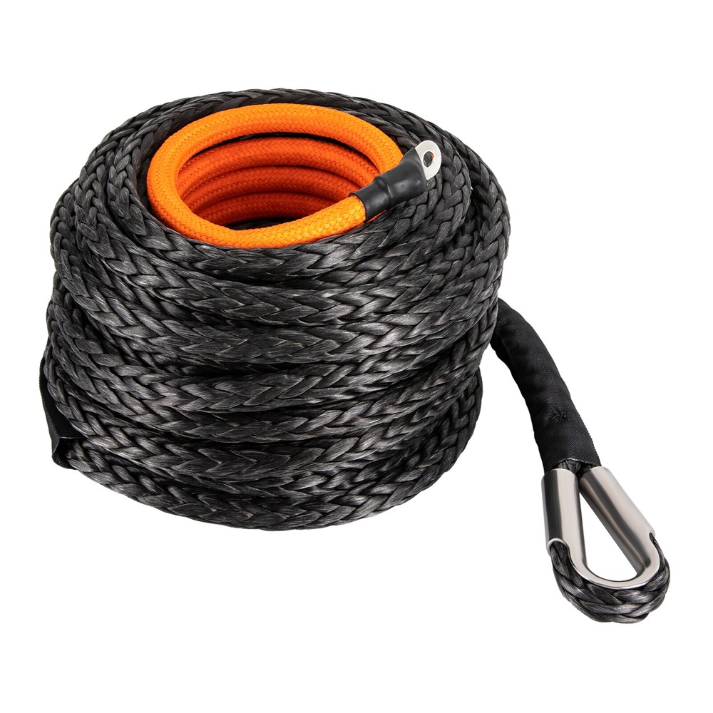 9/16"x76' Synthetic Winch Rope with Hook, Winch Cable with Protective Sleeve
