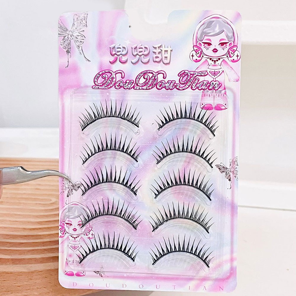 Plastic Band False Eyelashes Set Easy Application Natural Style 7-9-12mm