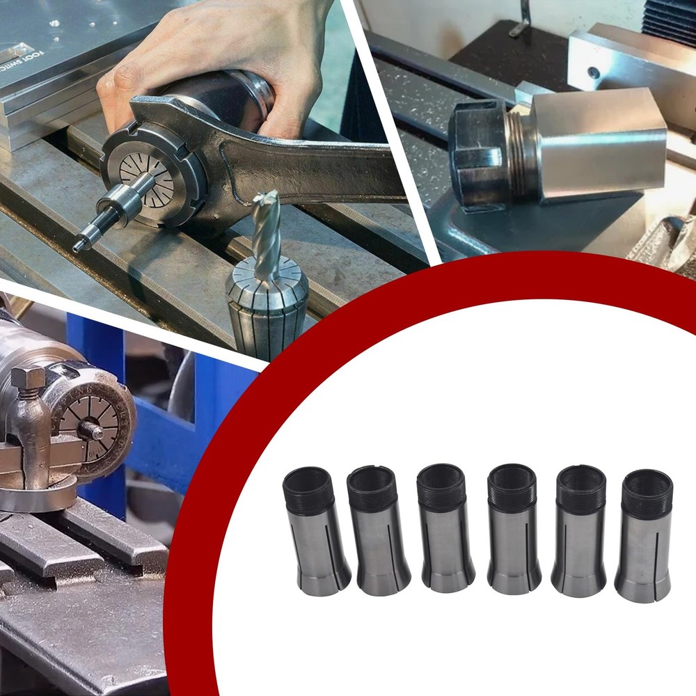 findmall 5C Square Collet 6 PC Set 1/4", 6pcs square collet set