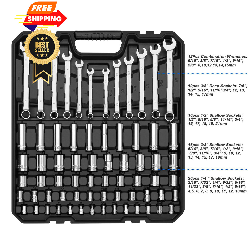 Prostormer 240-Piece Mechanics Tool Set, General Assorted