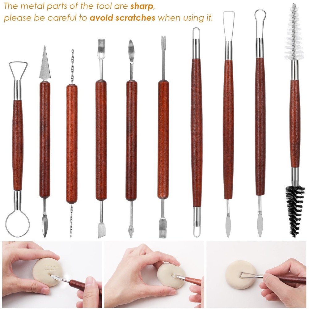 42pcs Pottery Tools, Clay Tools, Sculpting Tools, Pottery Kit, Dry Clay Tools...