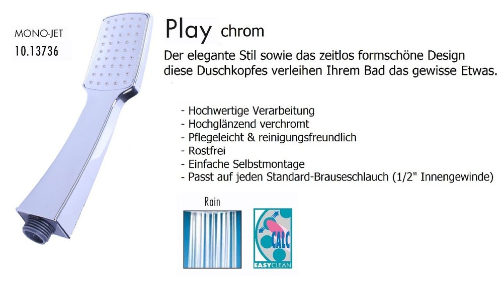 Play Chrome Shower Head Handheld High Quality Chrome Plated