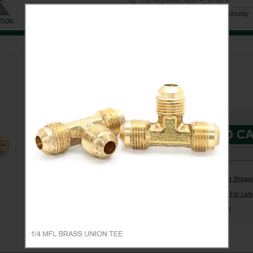 1/4 MFL BRASS UNION TEE # 44-4, (1) One.