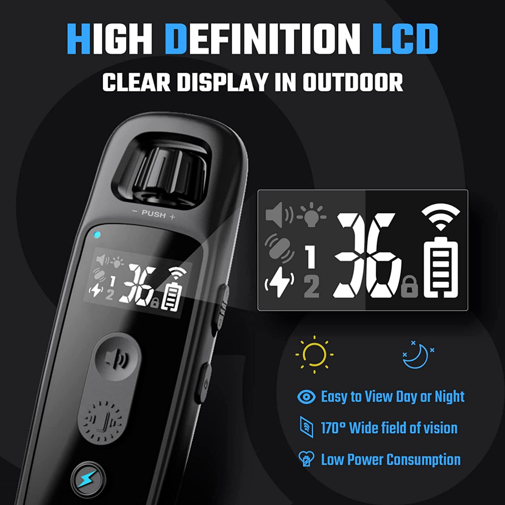 ABBIDOT Dog Training Collar - Shock with Remote for Medium Large Black