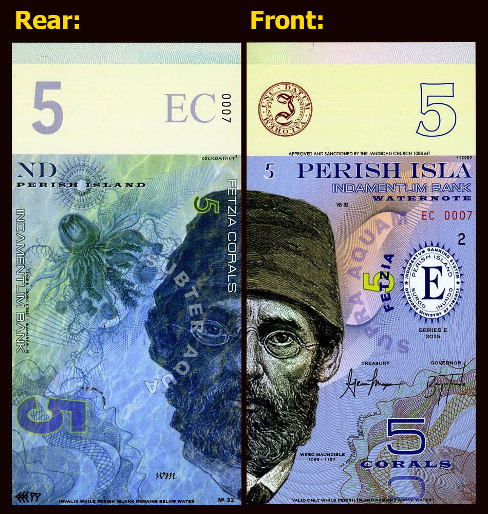 SET Perish Island 2015 Polymer 7 Note Set, UNC, Vertical Orientation