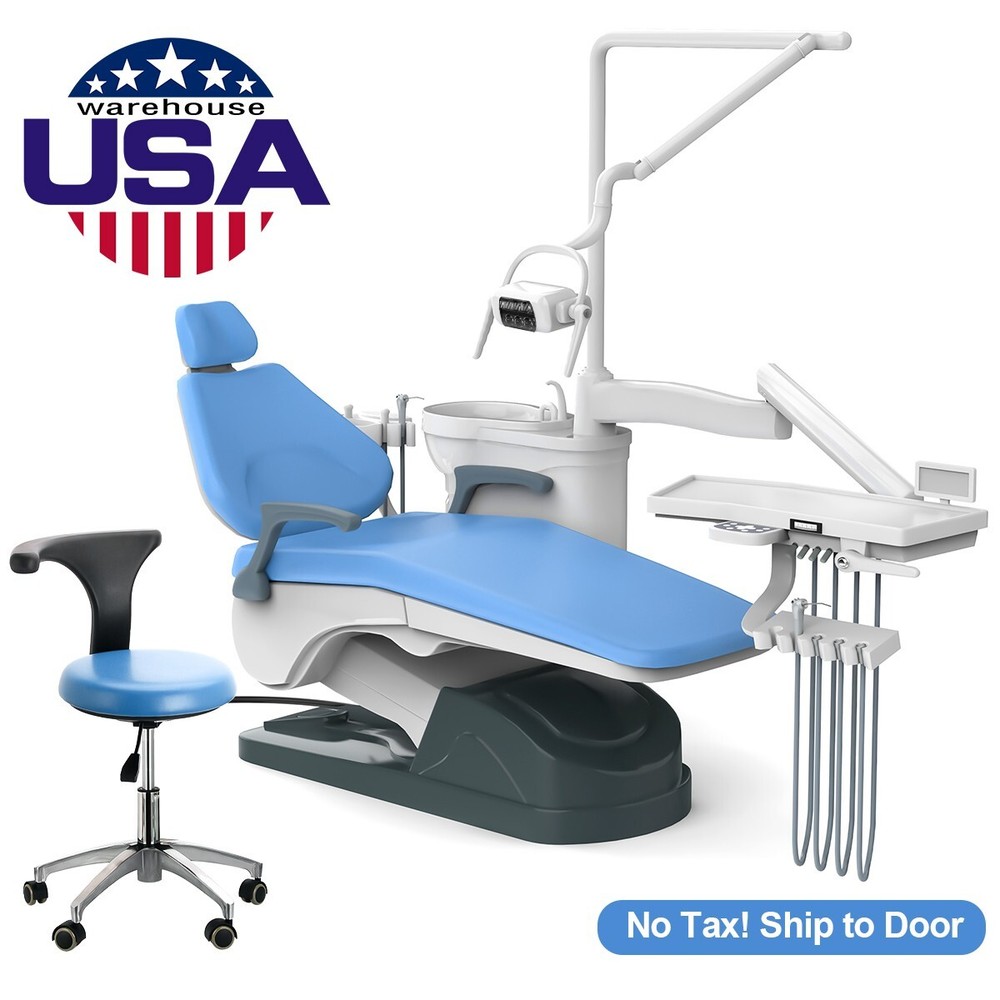 3Style Dental Unit Chair Computer Controlled DC Motor PU Leather & Stool