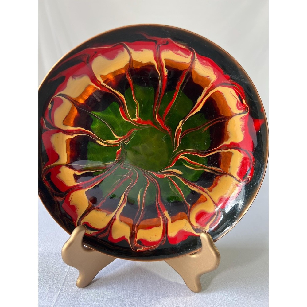 Hammered Copper Enamel Glaze Numbered Wall Mount (3547)