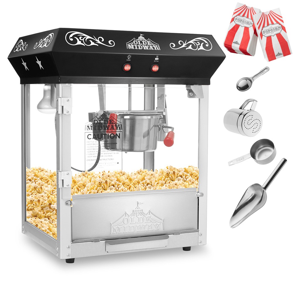 Bar Style Popcorn Machine Maker Popper with 6-Ounce Kettle