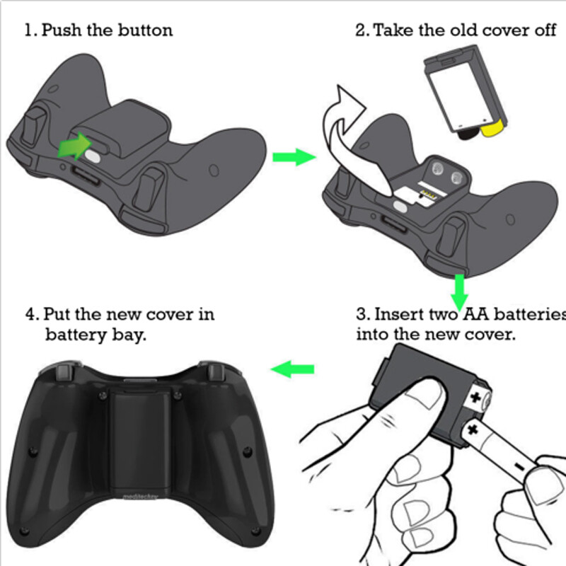 AA Battery Back Cover Case Shell Pack For Xbox 360 Wireless Controller Black Lot