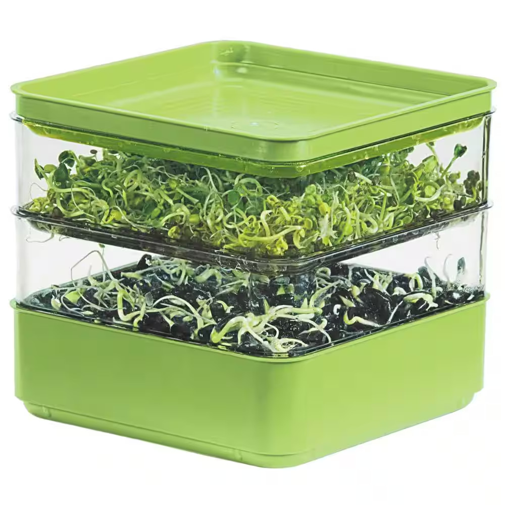 2-Tiered Indoor Seed Sprouter Counter-Top Growing Kit