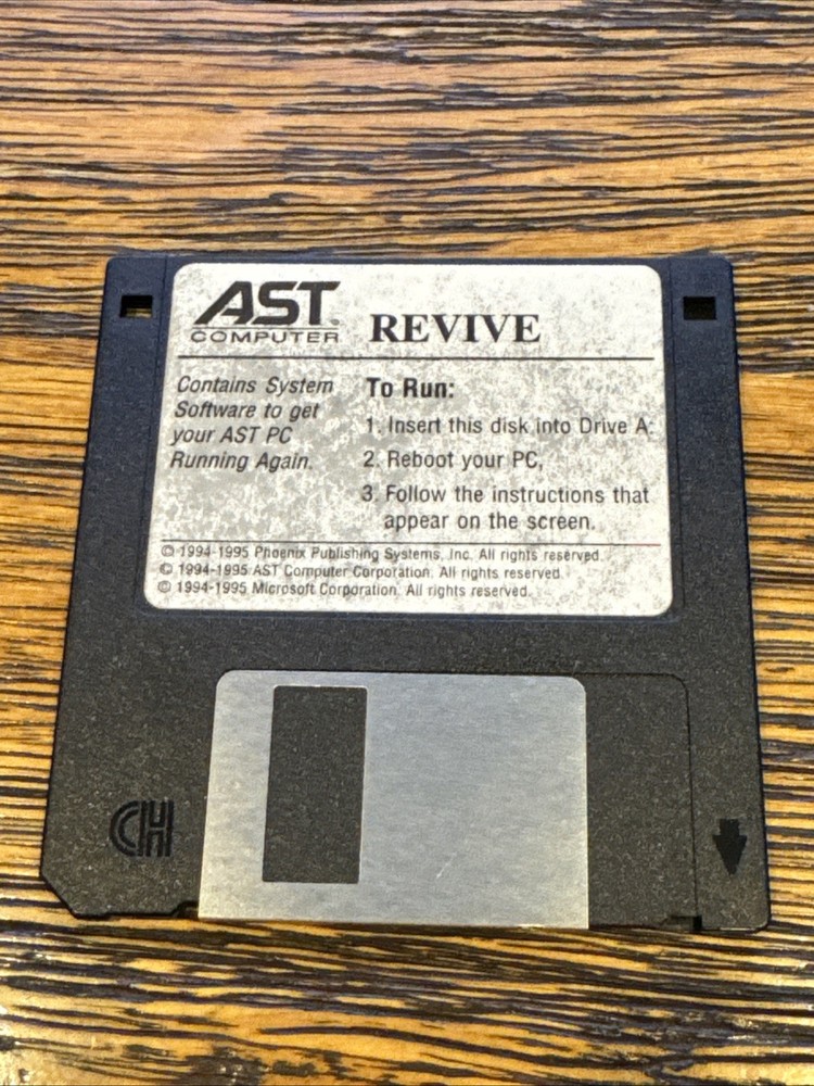 AST Computer Revive System Disk Floppy - Restore Your Vintage PC!
