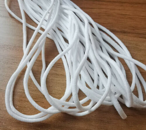 White Elastic cord for face mask 20m (21.87 Yard)