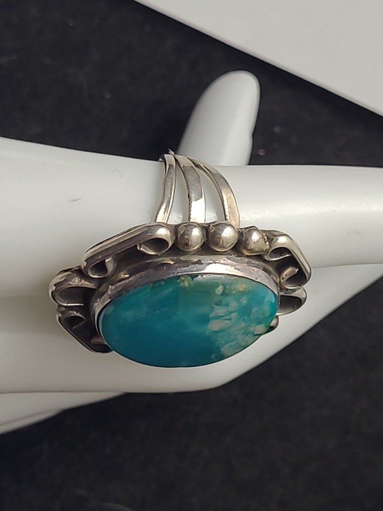 Size 6.5 Sterling Silver Navajo Turquoise Ring