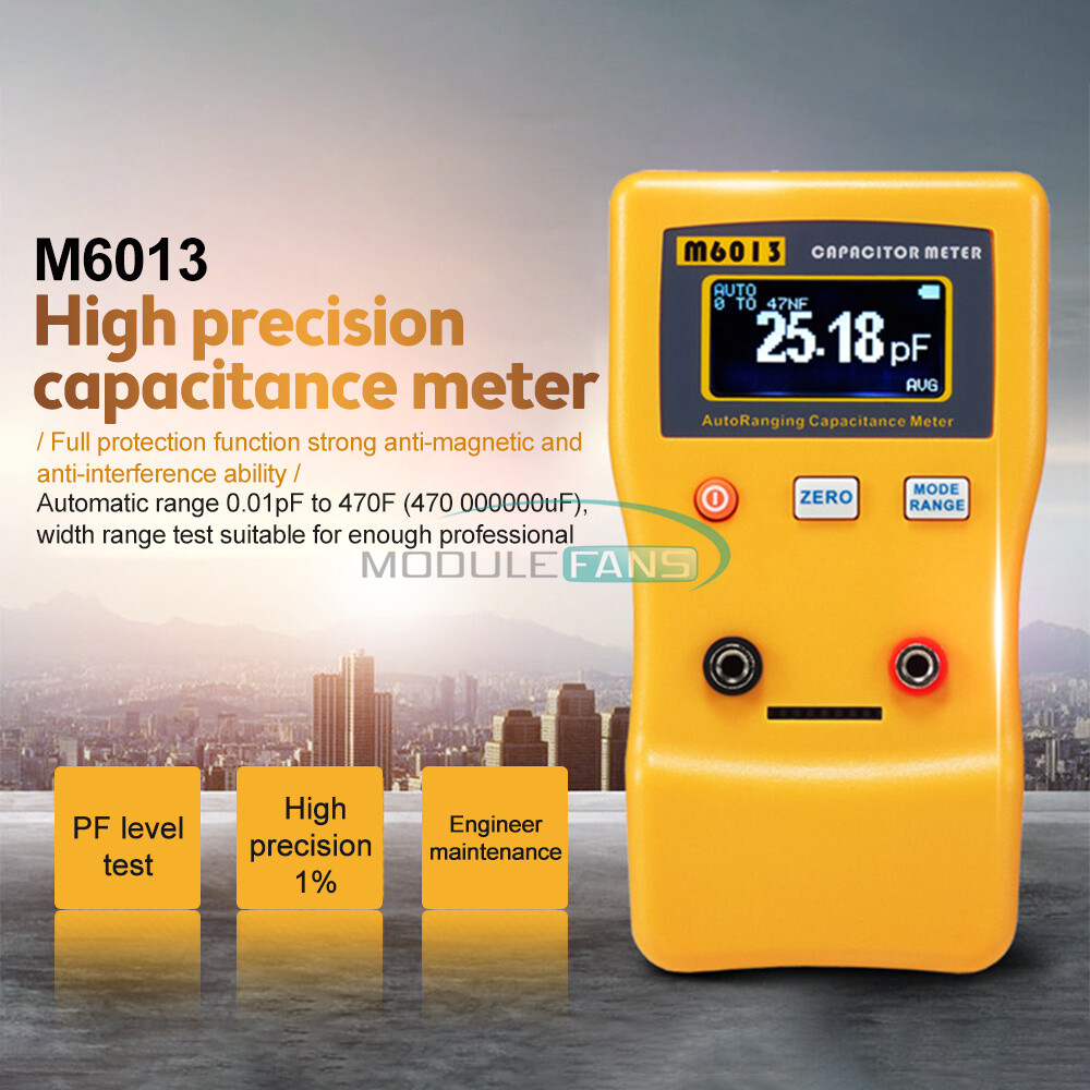 M6013 ESR Capacitance Ohm Meter Handheld Resistance Capacitor Circuit Tester