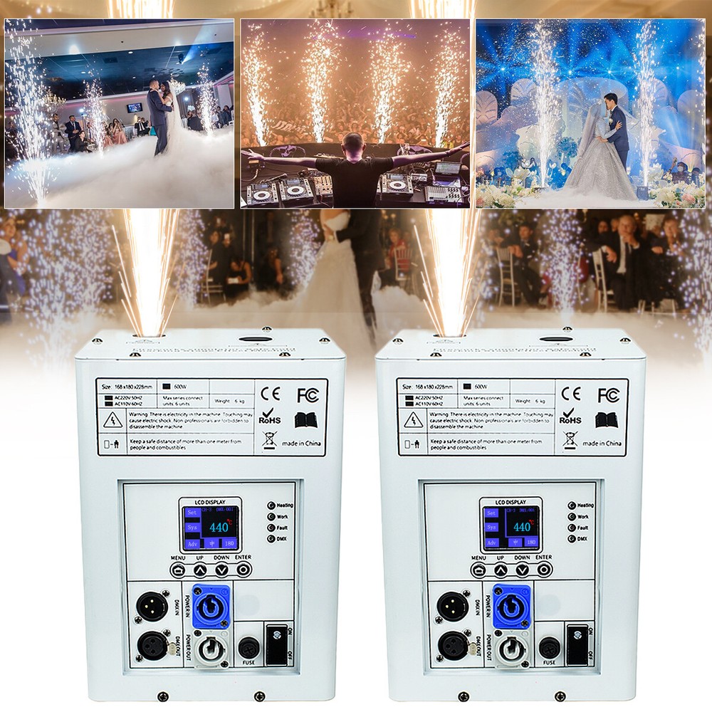 2 Packs 750W Cold Spark Machine Stage Effect Firework Machine DJ Event Wedding